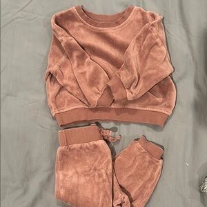 Cozy Pink Velour Sweatsuit
